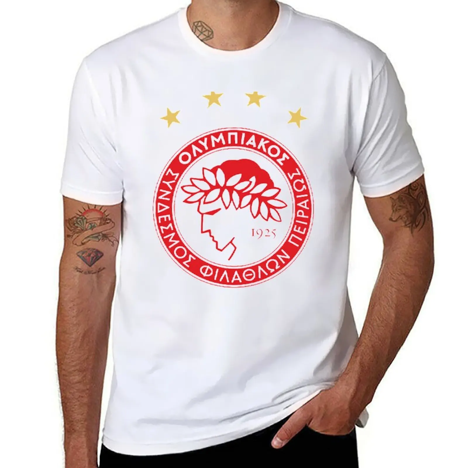 

olympiacos T-Shirt cotton t shirt man t shirts for man graphic funny T-Shirt