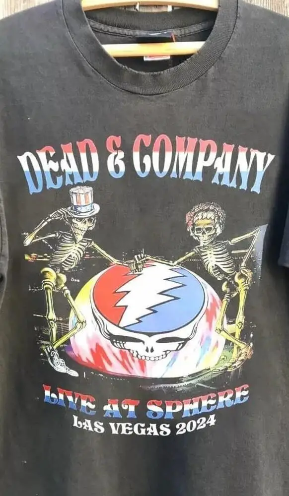 

Футболка унисекс с надписью «Dead and Company Live At Сферический концерт Лас Вегаса», модель 2024