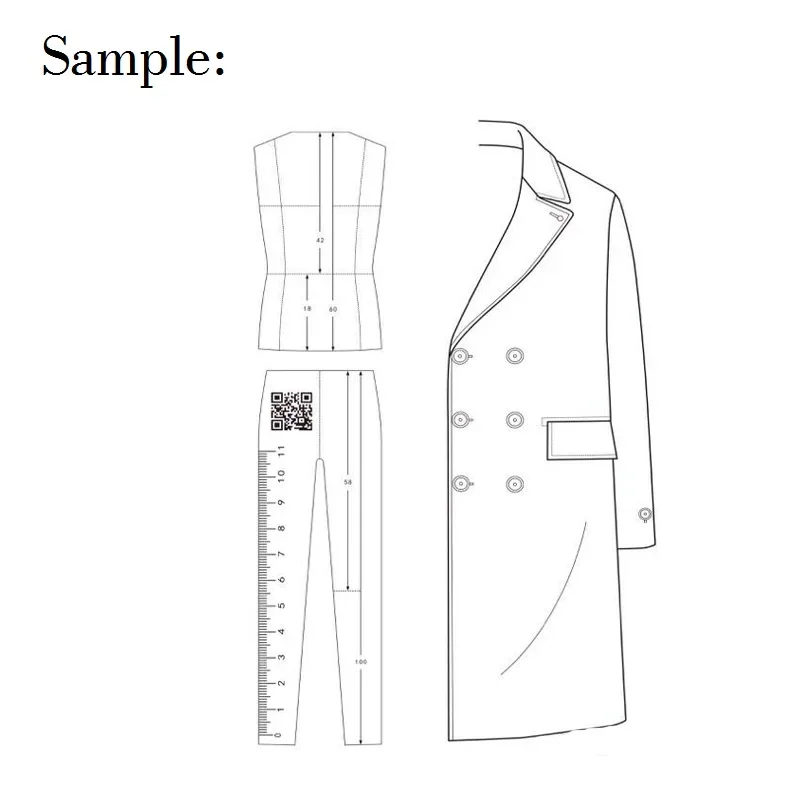 Male Fashion Ruler Garment Design Effect Style Men Drawing Template Ruler Original Design Model 25cm Height