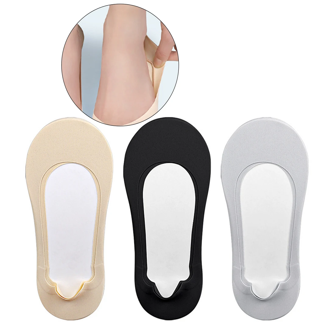 Plantillas 3D elásticas transpirables absorbentes del sudor para mujer, plantillas de cojín para correr, plantilla de calcetín Invisible, suela de zapatos, Calcetines antideslizantes