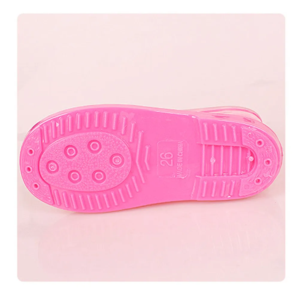 

Kids Cartoon Rain Shoes Waterproof Durable Anti Slip Thick Sole Pink Rabbit Pattern Size 26 for Boys Girls All Seasons