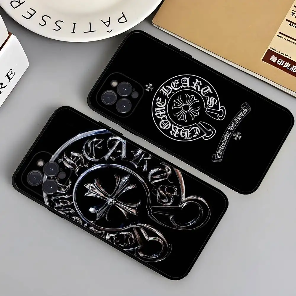 الكلاسيكية الفاخرة C-ChromeS H-القلب جراب هاتف جراب هاتف آيفون 17 الهواء 16 15 14 13 12 11 برو ماكس 16 15 14 زائد بولي TPU لينة حالة #5