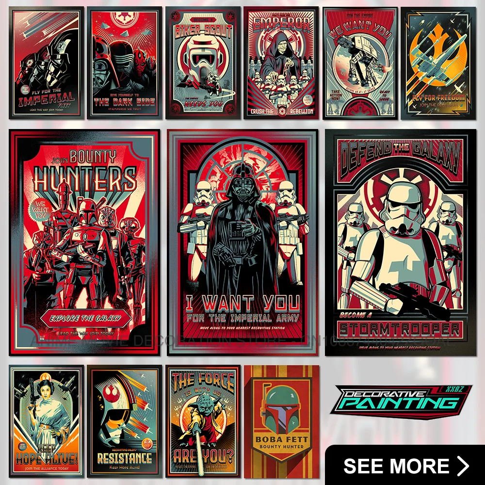 

Movie Star Wars Full Range Color Poster Vintage Home Decorative Canvas HD Prints Paintings Pictures Wall Art No Framed For Room