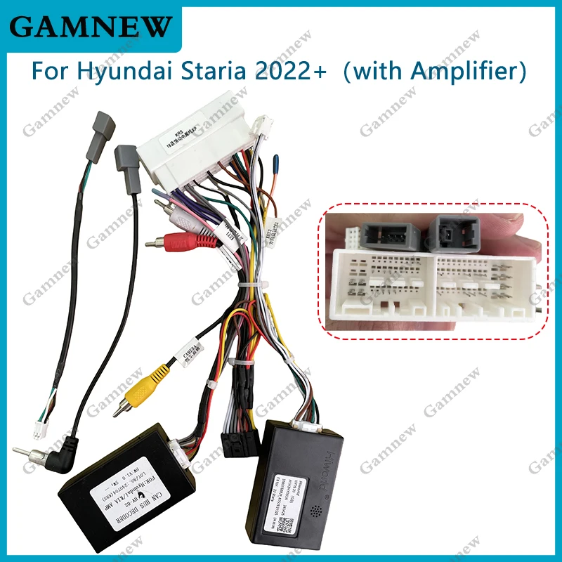 Car 16pin Wiring Harness Adapter Canbus Box Decoder Android Radio Power Cable For Hyundai Staria 2022+