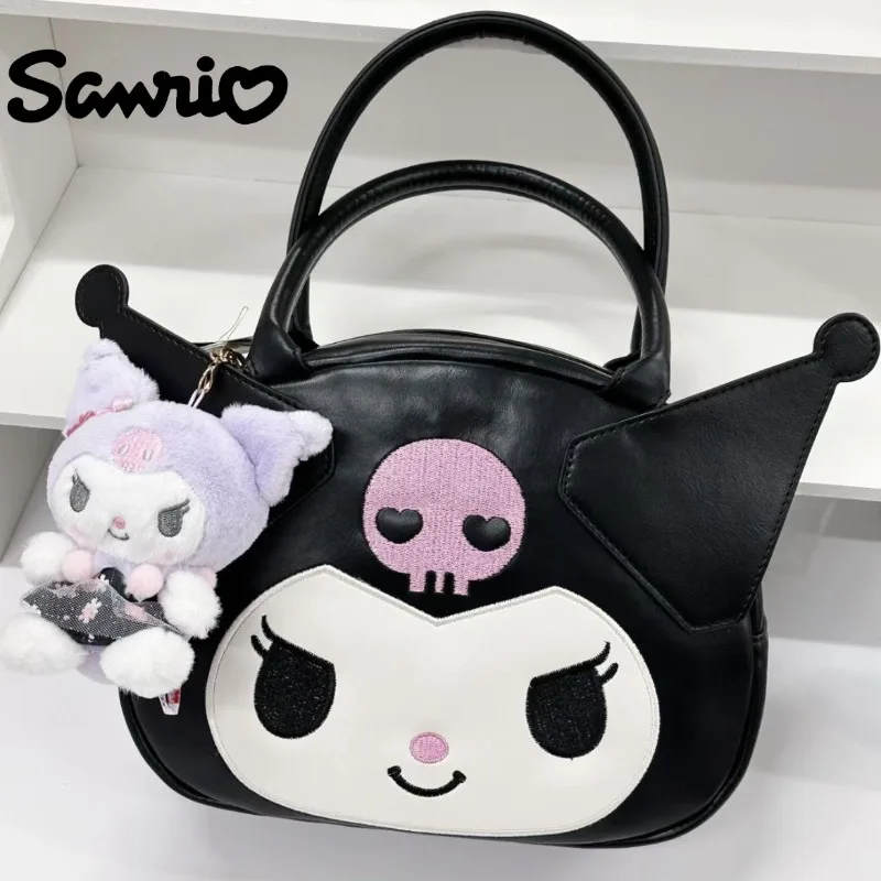 Sanrio Kuromi-Bolso de mano de cuero PU para mujer, bolsa cruzada de viaje de gran capacidad, bonito y creativo, a la moda, exquisito y versátil