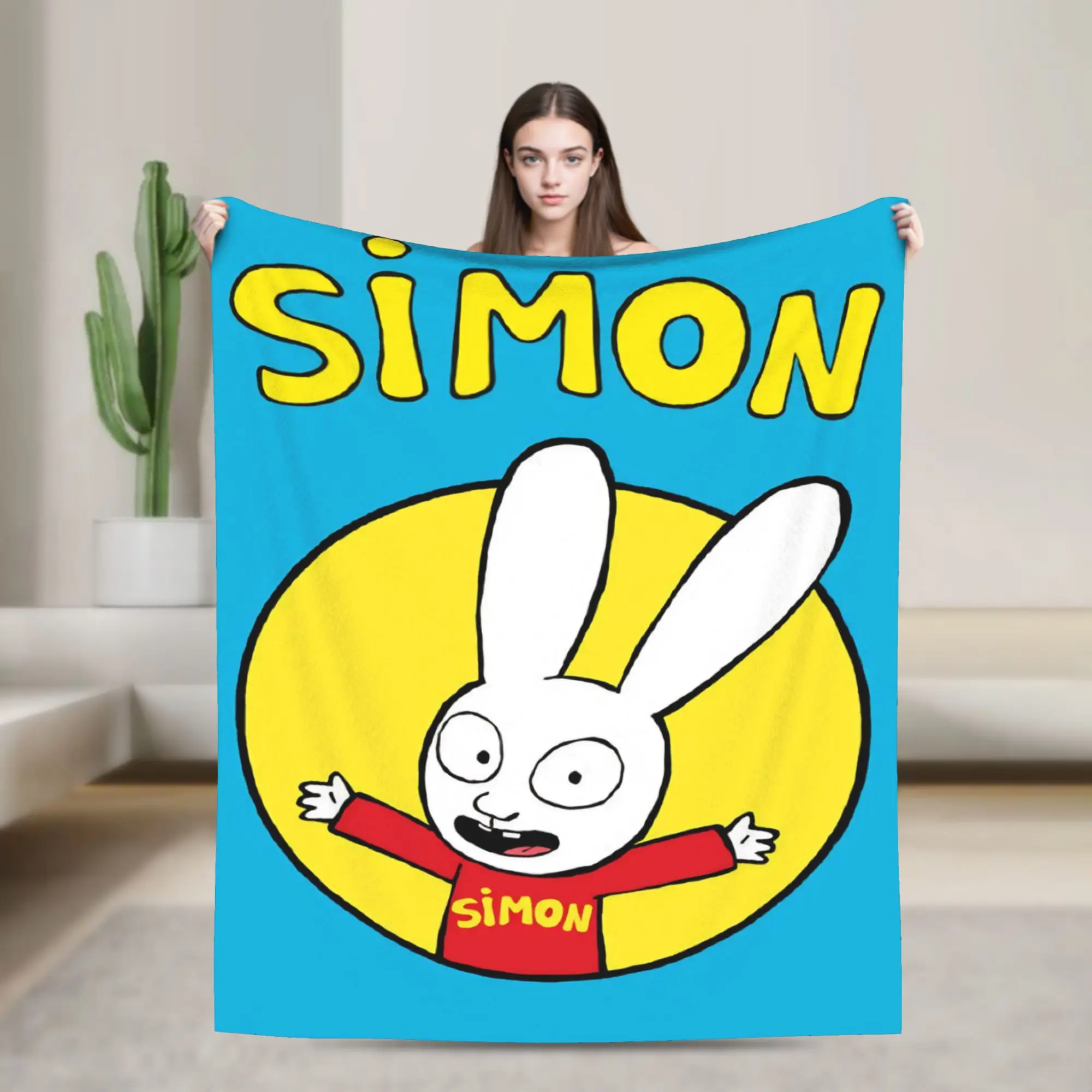 Simon Super Rabbit Blanket Fleece  Comfortable Super Soft Throw Blanket for Bed Bedspreads