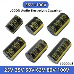 2 piezas JCCON 25V10000uf 35V10000uf 50V10000uf 63V10000uf 80V10000uf 100V 10000UF -condensador electrolítico de Audio de  para amplificador Hifi, alta frecuencia, bajo ESR