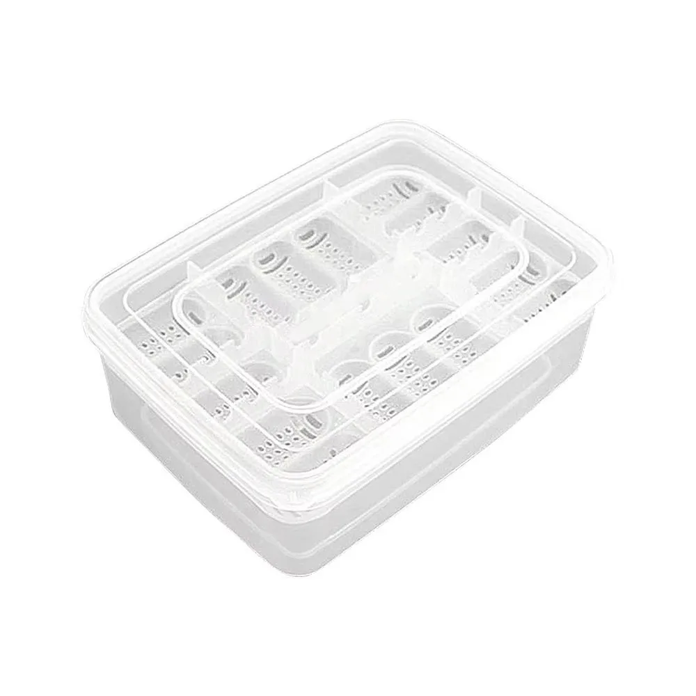 

16 Grids Reptile Hatch Box Transparent with Thermometer Crawler Incubation Case Breathable Multifunctional