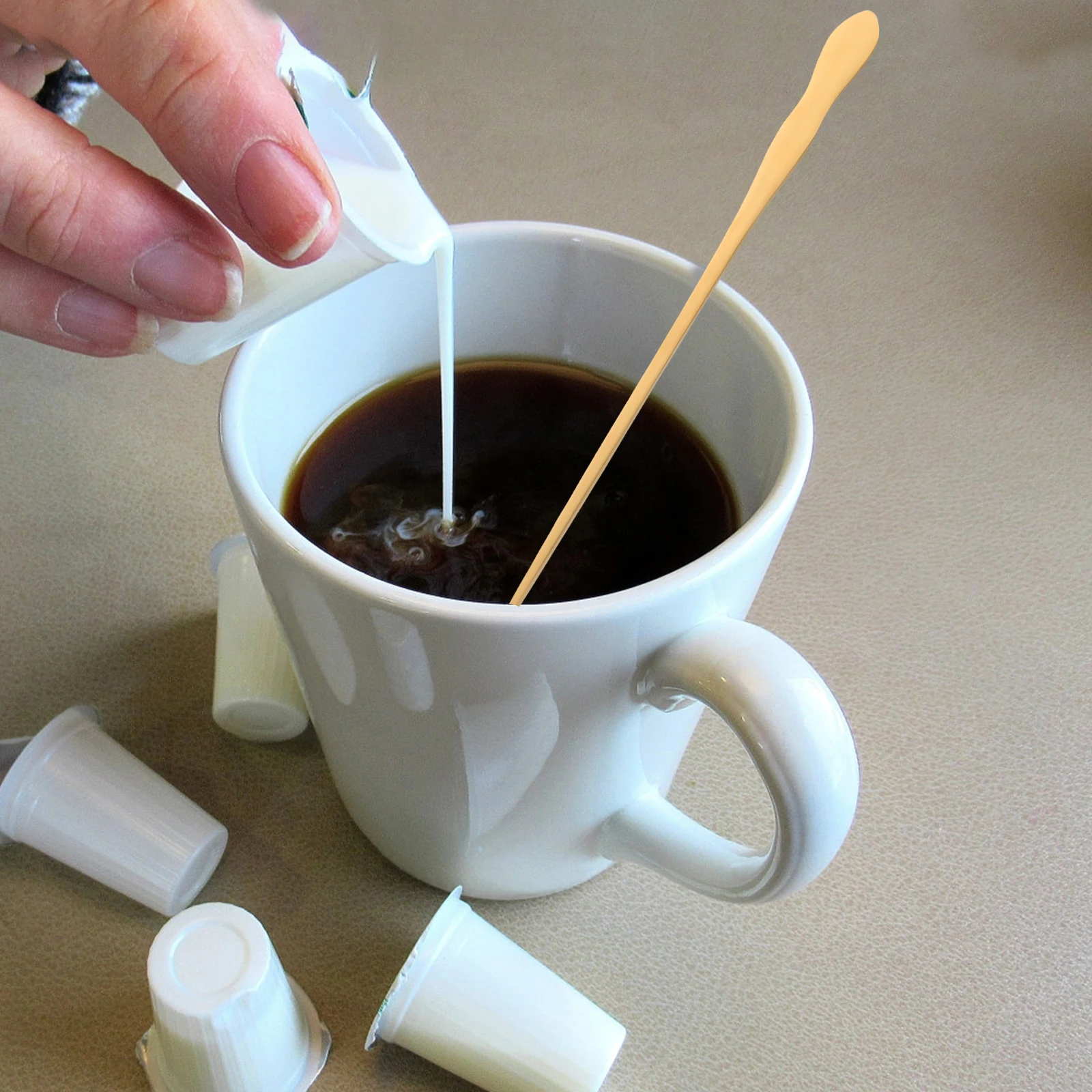 

Ароматическая ложка из нержавеющей стали с длинной ручкой, ложка для перемешивания кофе, меда, приправы, ложки для перемешивания напитков