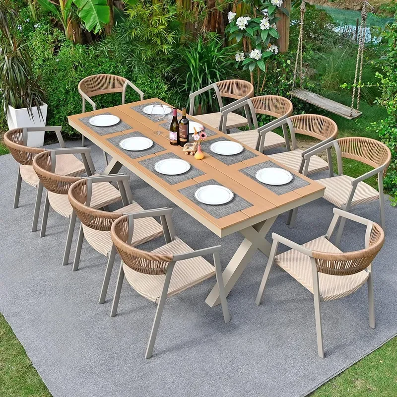 for Outdoor Courtyard Tables and Chairs Household Waterproof Sunscreen Balcony Backrest Leisure Rattan Chair Combination