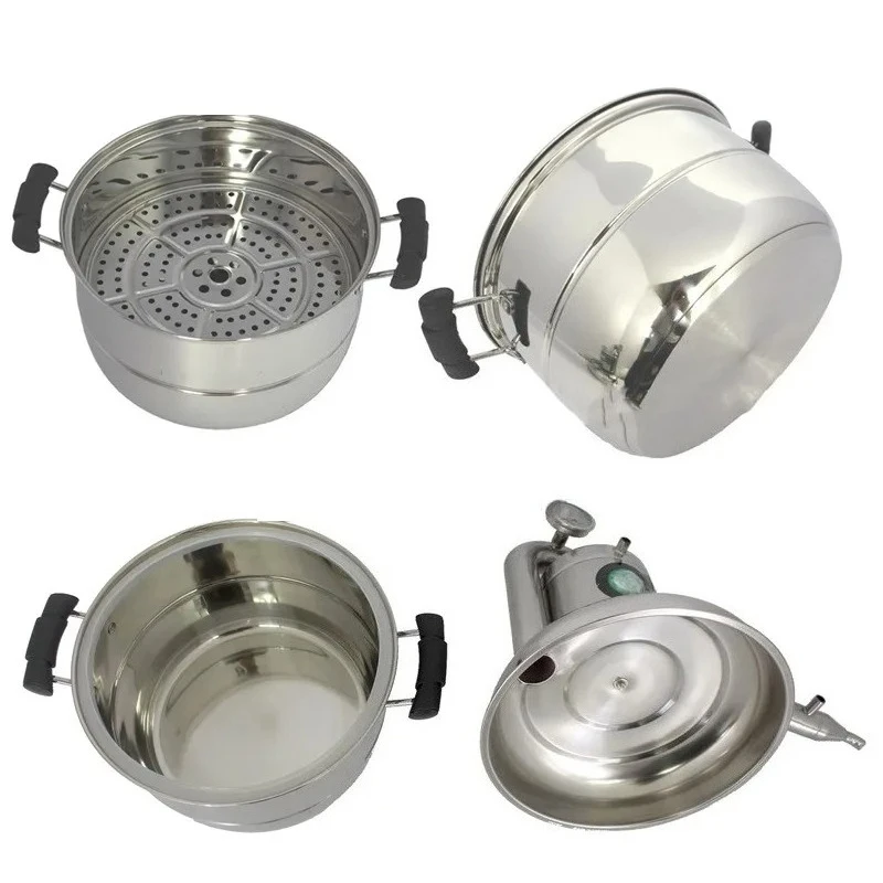 Mini Home Stainless Steel Distiller, Wine Hydrosol Making Machine Compatible with Induction Cooker & Open Flame