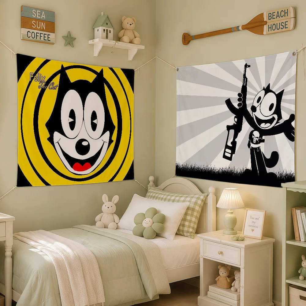 Cartoon F-Felix The C-Cat Flag Flag Room Dorm Camp Party Bar Wall Hogar Home Decor Banner Wall Hanging
