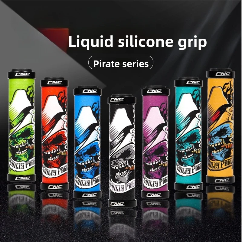

CNC Bicycle Handlebar Grip Mountain Bike Double Locking Grips Anti-Slip Shock Absorption Silicone Cycling Accessories