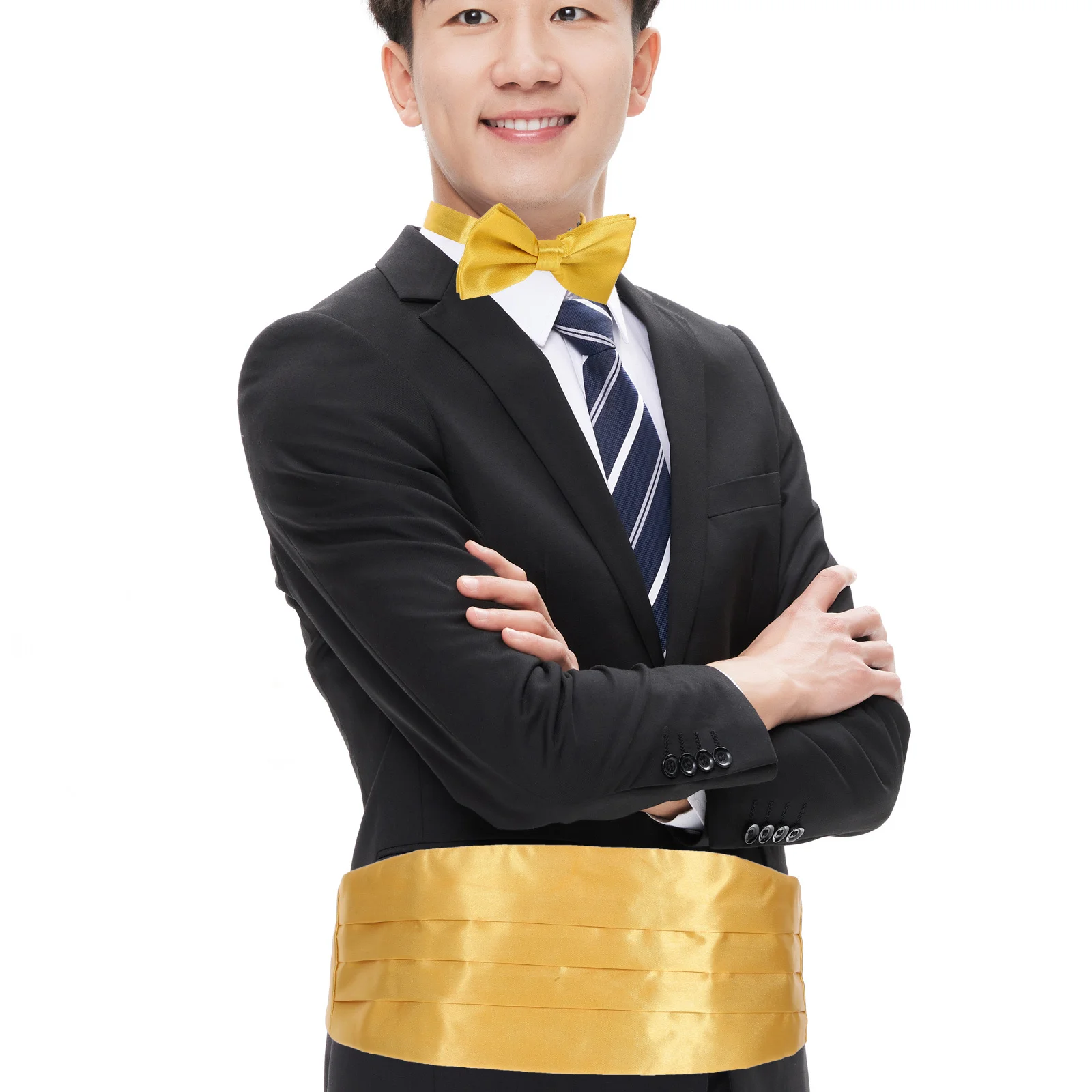 1 مجموعة الرجال الرسمي بووتي مجموعة الذهبي Cummerbund جيب مربع ل سهرة حفل زفاف البدلة اكسسوارات صدرية منديل #1