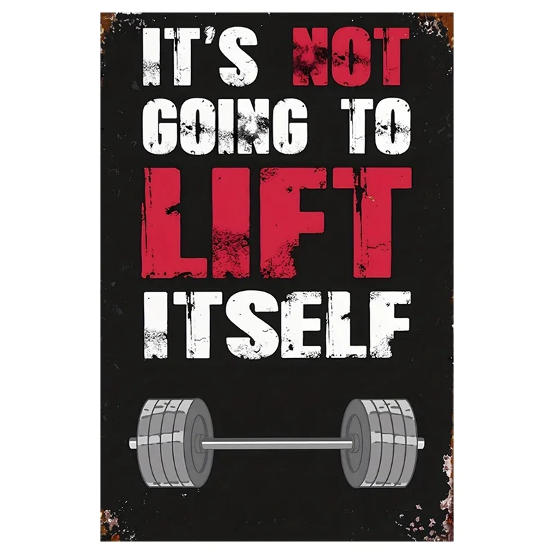 Gym retro metal sign fitness dumbbell wall decoration suitable for gyms and clubs