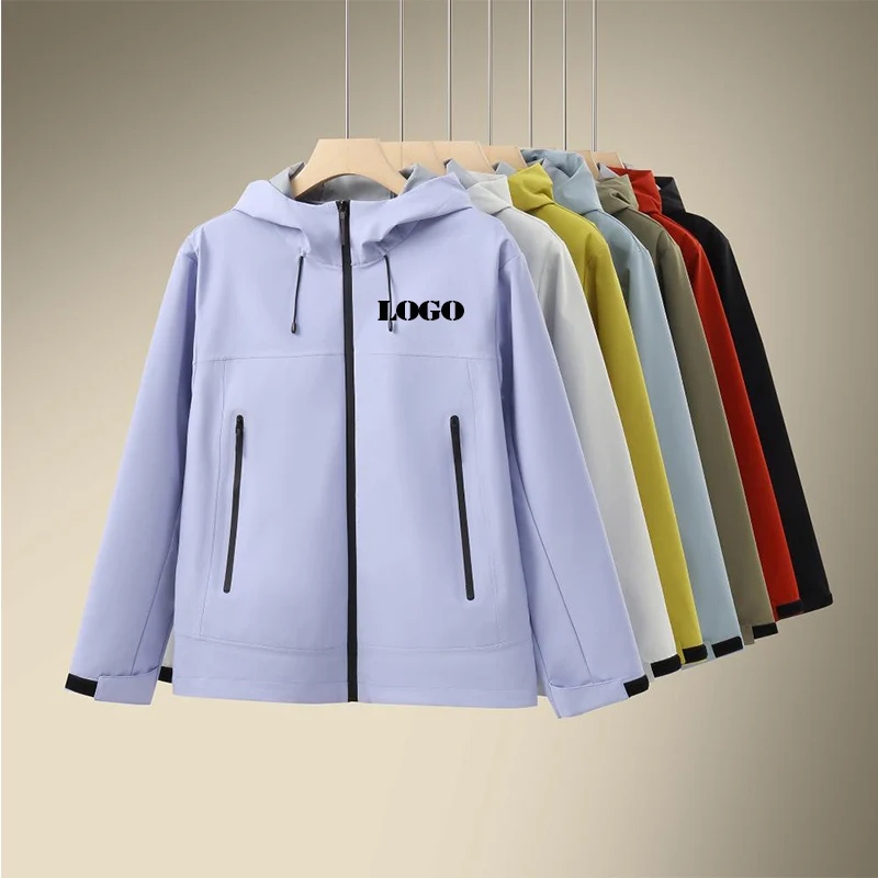Customizable Lightweight Hardshell Jacket With Hood, Waterproof Windbreaker For Outdoor Sports Ls-5188