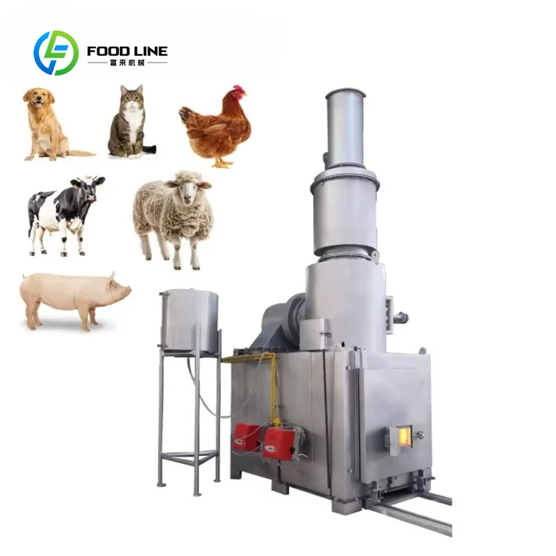 Customized Smokeless 20-500kg Animal Waste Incinerator Diesel LPG Natural Gas for Slaughterhouse Pet Cremation