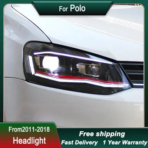 Hot styling Car Headlights For VW Polo GTI 10-18 to new style full LED Light Head Lamp DRL Head Lamp Front light Assembly
