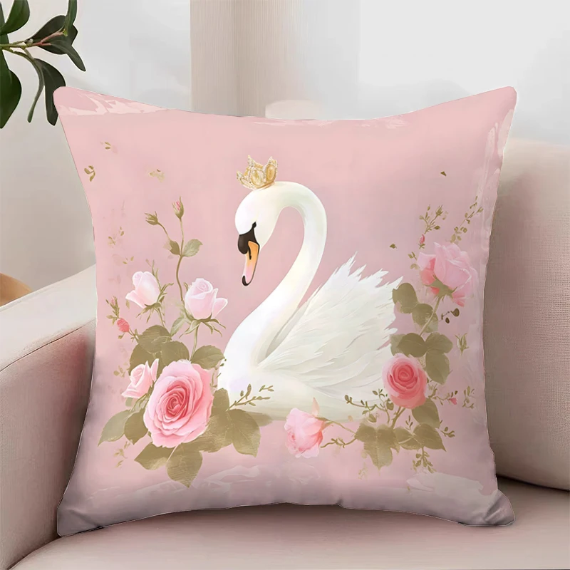 

Swans Home Decor Cushion Covers for Decorative Cushions Cushion Cover 50x50 Pillowcase 40x40 Aesthetic Room Decoration Pillow