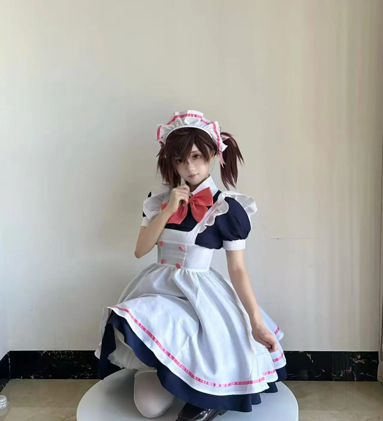 

Cosplay anime Costume Ayase Momoko Maid Outfit Anime 2D Supernatural Arms Dandada Set and wig