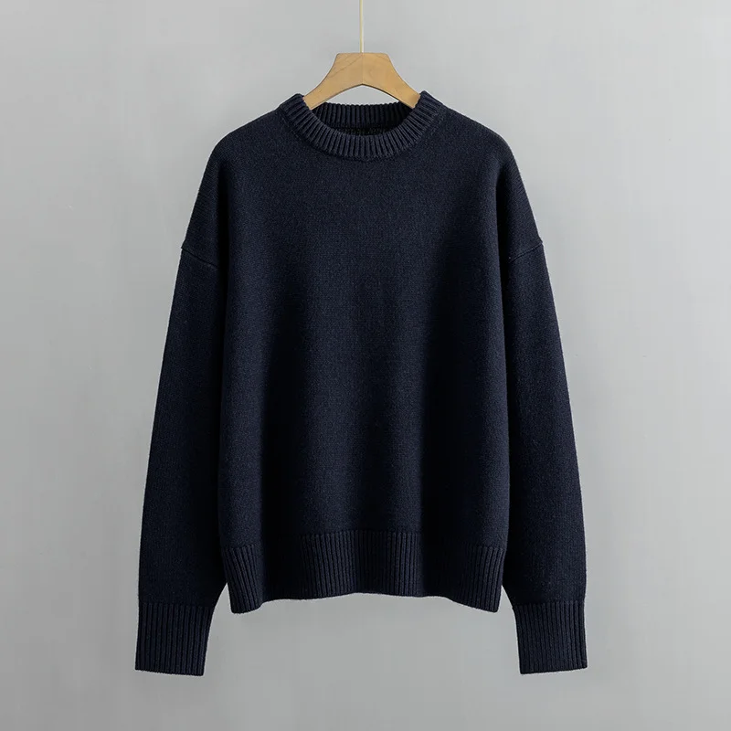 

Autumn and Winter Knitted Sweater New Thickened Round Neck Pullover Loose Cashmere Jumper for Women