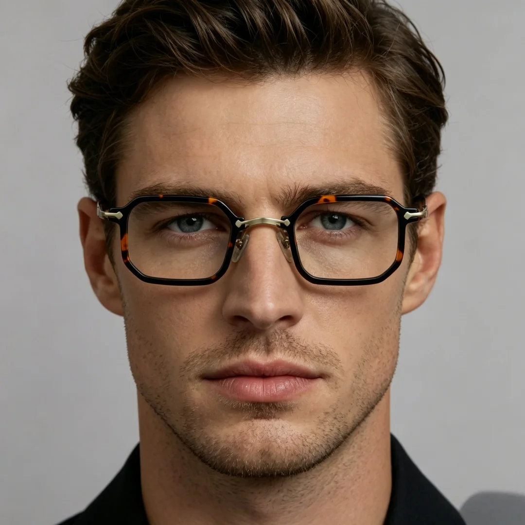 

BETSION Vintage Rectangle Acetate Reading Glasses Trendy Light Square Myopia Eyeglasses with Metal Temple Men Women Prescription