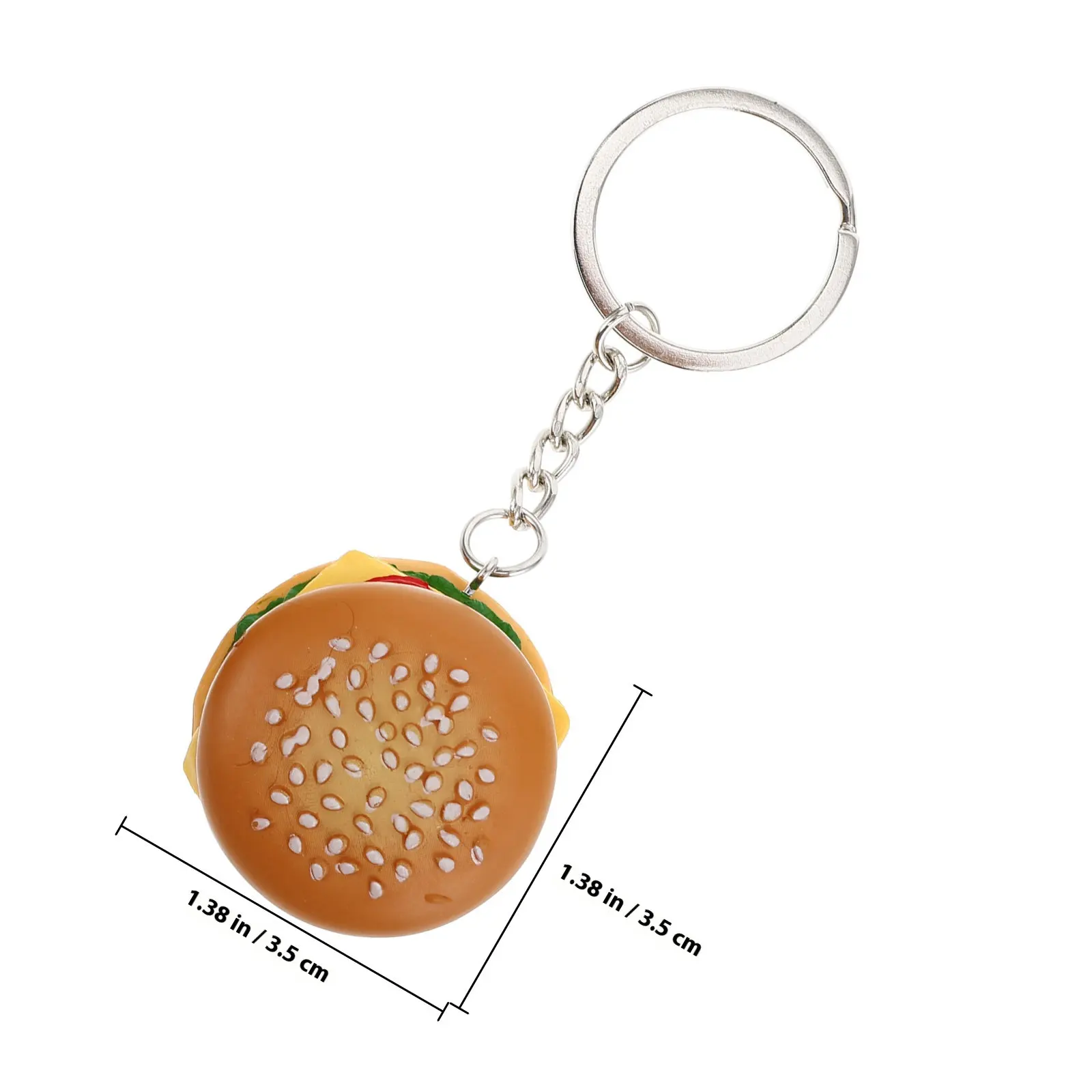 3Pcs Simulation Food Keychains Imitation Hamburger French Fries Sandwich Keyrings Bag Purse Car Key Holder Fashion Accessories