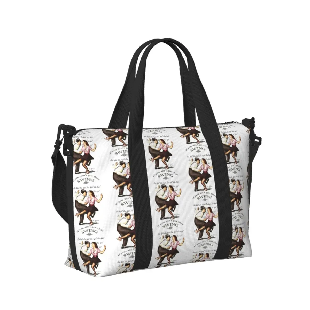 

Custom Lindy Hop Beach Travel Bag Large Capacity Tote Bags for Gym Yoga Women Shopping Duffle Shoulder Bag