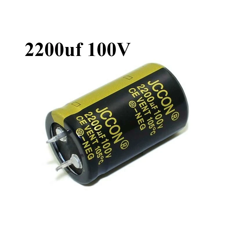 1PCS Aluminum Electrolytic Capacitor 100V 2200UF 25×40mm Through Hole For Power Adapter Audio Amplifier