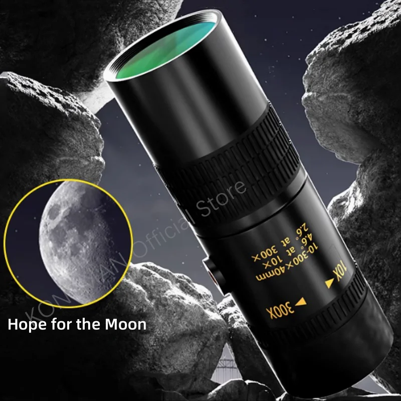 

10-300X40 Outdoor Zoom Lens Rotating Monocular Telescope Professional Remote Telescope Mobile Photography Binoculars