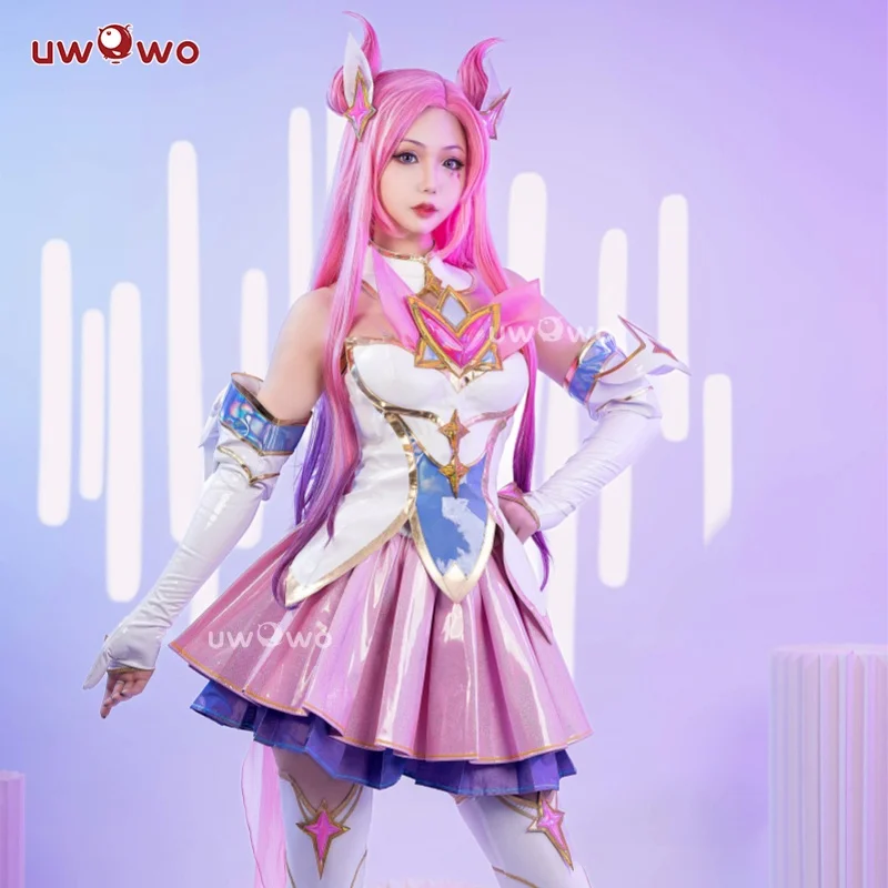 

В НАЛИЧИИ UWOWO Star Guardian Kaisa Косплей Игра LOL: Star Guardian Kai'Sa SG Костюм Ahri Akali Костюмы на Хэллоуин