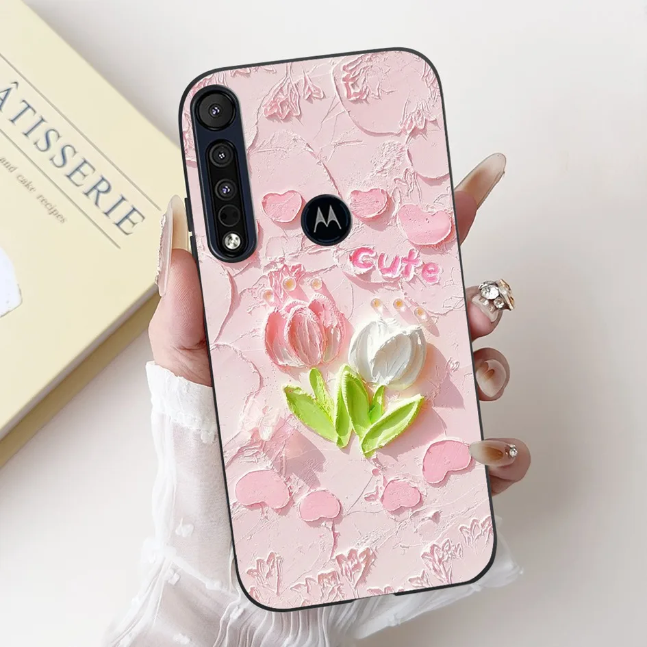 For Motorola One Macro Case Moto One Vison Cover XT1970-1 XT1970-2 Cute Cartoon Bowknot Soft Silicone Phone Case Shockproof Capa