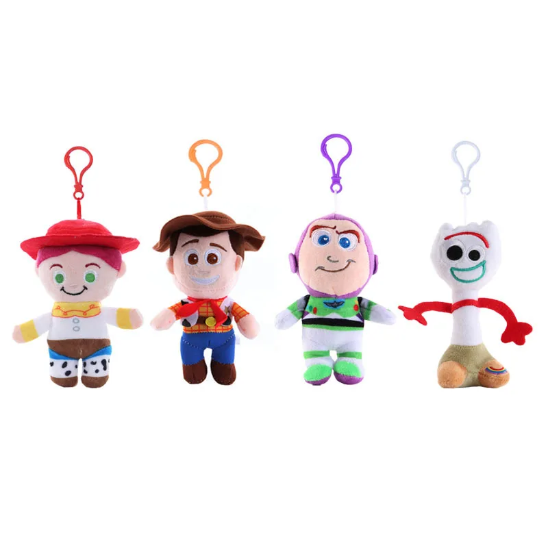 

Disney Toy Story Buzz Lightyear Woody Q-Version Plush Filling Keychain Bag Pendant Children's Backpack Zipper Decoration Toy