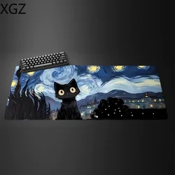 Alfombrillas de ratón Starry Night Cat con base antideslizante, alfombrilla grande para teclado para juegos, cómoda alfombrilla de escritorio para oficina, estudio y relajación, PC