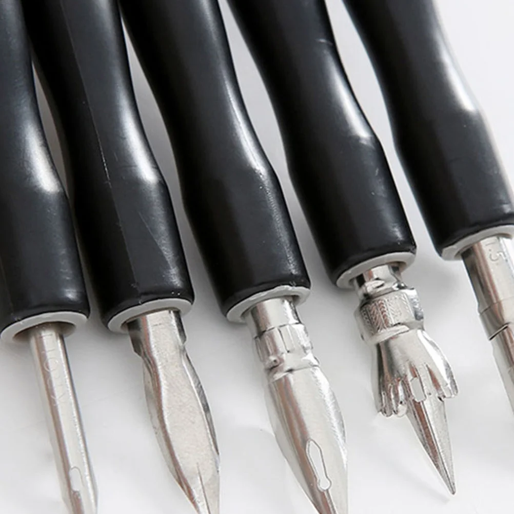 6Pcs Dip Pen Holders Plastic Calligraphy Pen Holder Set Reusable Professional Drawing Supplies Easy Use Compatible with Nibs