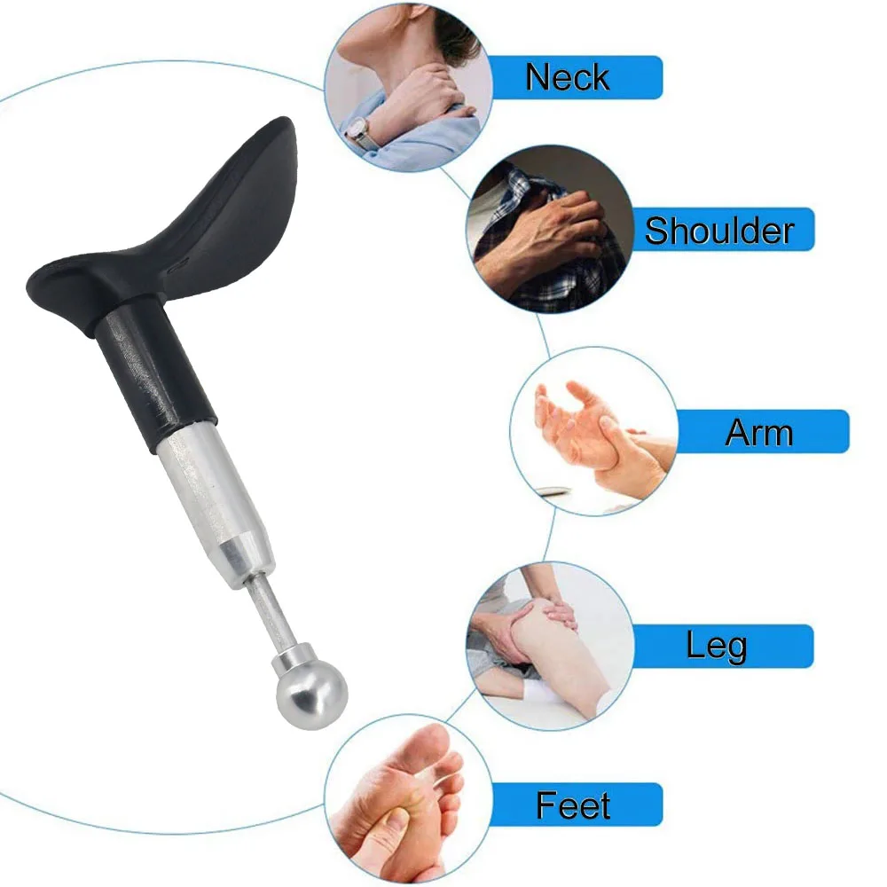 Trigger Point Stick Tools Pressure Massager Multifunction Manual Full Body Deep Tissue Massage Gun with 4 Replacement Heads