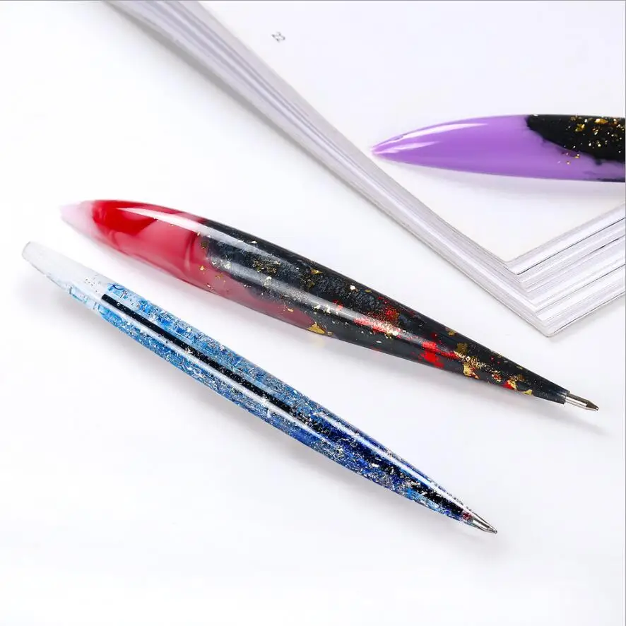 1/3/6Pcs Transparent Silicone Mould Diy Ballpoint Pen Epoxy Resin Molds Dried Flower Resin Decorative Jewelry Making Casting