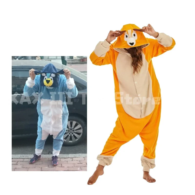 Cosplay Bluey Bingo Cartoon Adult Jumpsuit Padded Halloween Costumes For Men Women Animation Derivatives Kawaii Holiday Gift