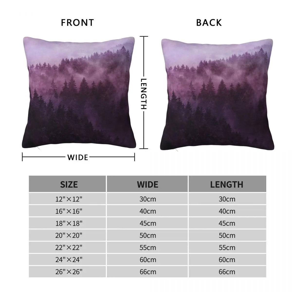 Romantic Foggy Cascadia Wilderness Square Pillowcase Polyester Linen Velvet Zip Decorative Pillow Case Sofa Cushion Cover 18