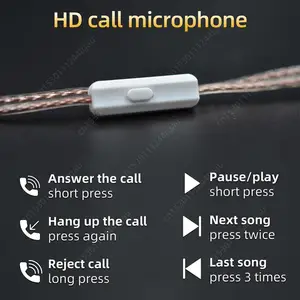 KZ-ZS10 ZSN ZEX PRO IN EAR CABLE, High purity, oxygen free copper, twisted headset cable, 2pin, silver-plated cable to ZST 10 Main Sales Cable Fone Kz - №4