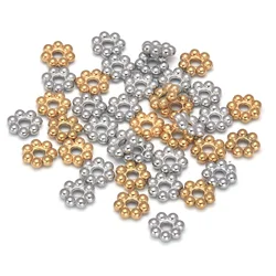 Stainless Steel Daisy Spacer Beads Mini Snowflake Spacer Charms for Jewelry Making DIY Bracelets Necklace and Crafting