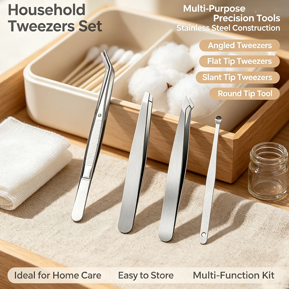 Stainless Steel Craft Tweezers Household Multi Tip Design For DIY Lovers Sort Mini Components And Reshape Eyebrows