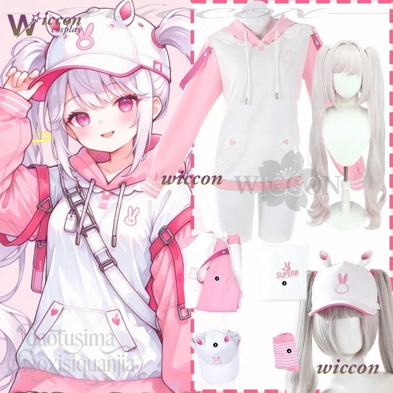 yesok-jeu-nikke-la-deesse-de-la-victoire-cosplay-alice-loli-kawaii-lapin-rose-mignon-lapin-a-capuche-fourrure-double-queue-de-cheval-halloween