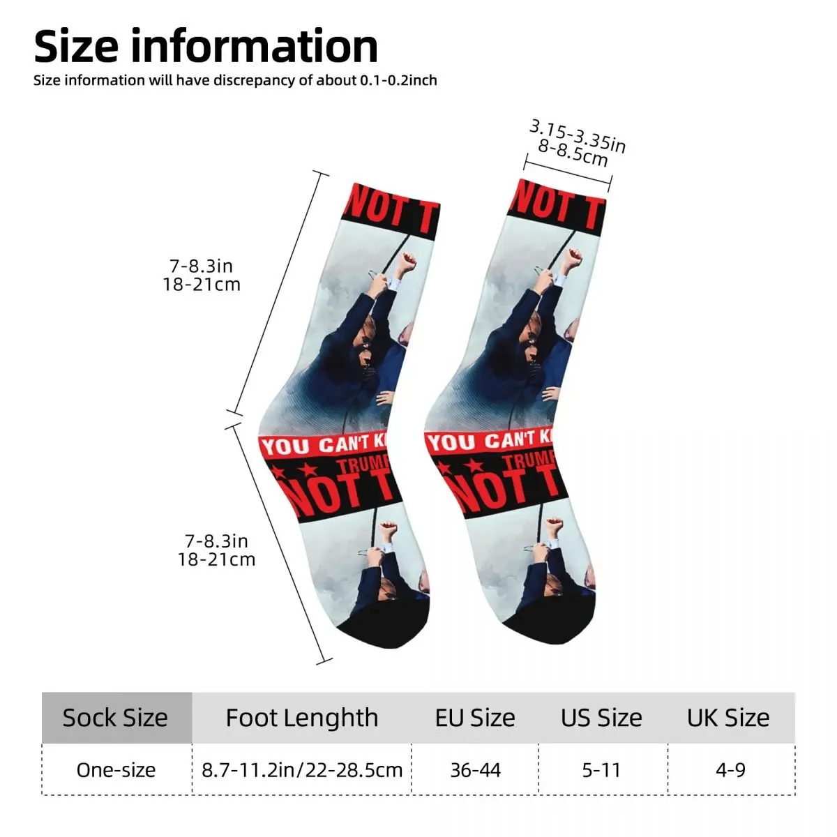 Happy Funny Trump Fight 2024 Trump Shot Fight 2024 Election Men's Socks Vintage Harajuku Donald Trump Hip Hop Novelty Pattern