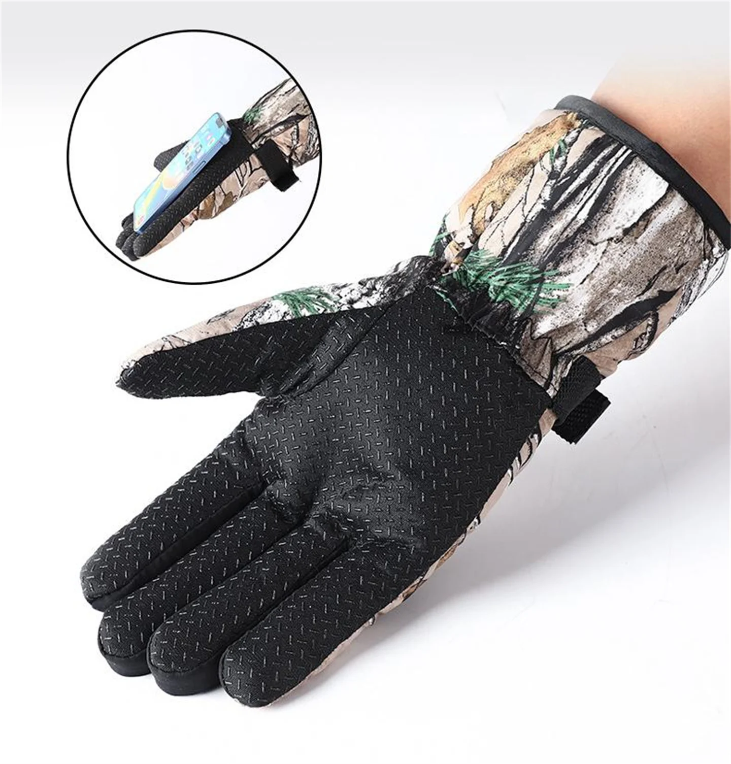 Hunting Camouflage Fishing Gloves Men And Women Autumn And Winter Warm Polar Fleece Gloves Motorcycle Waterproof Gloves