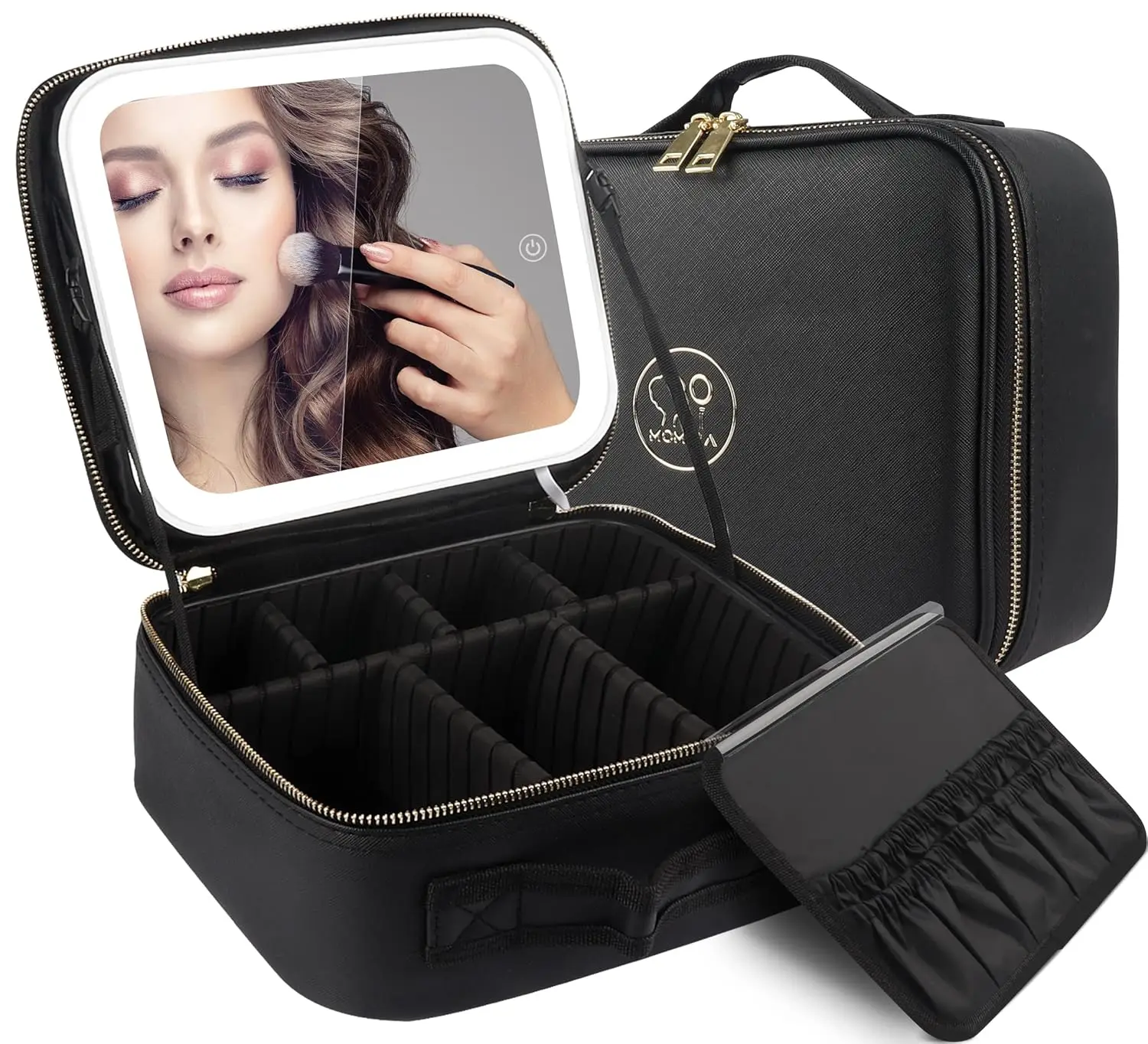 

Bag Cosmetic Bag Makeup Organizer Bag With Lighted Mirror, Adjustable Brightness In 3 Color Scenarios, Wate
