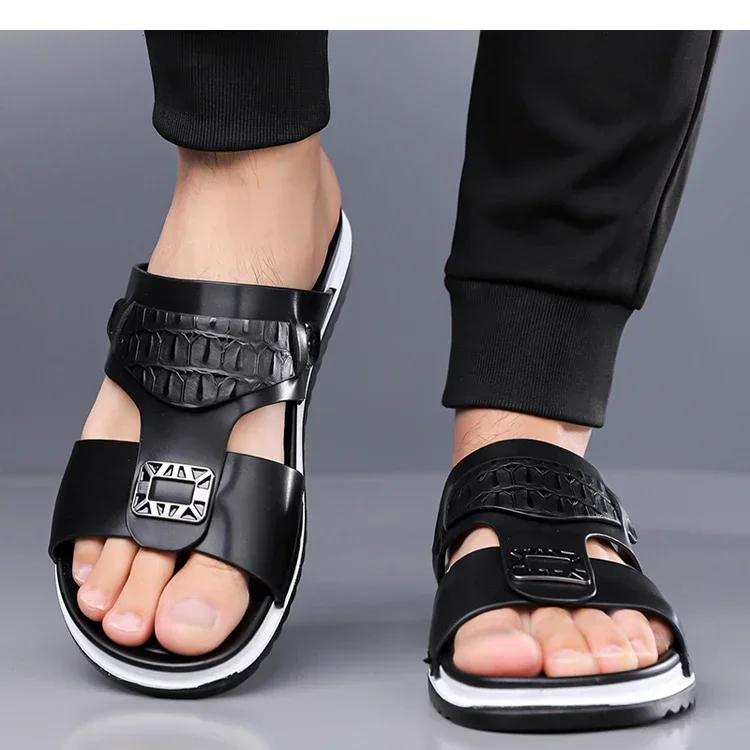 Herren-Sommer-Slipper, bequem, atmungsaktiv, modisch, schlicht, für den Außenbereich, verschleißfest, weiche Unterseite, lässige Sandalen-DH5306 – Detail 13