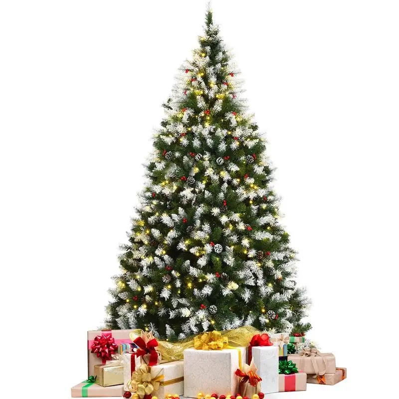 

Pre-Lit Hinged Lifelike Lush Artificial Christmas Tree with PVC Tips-7.5 Feet