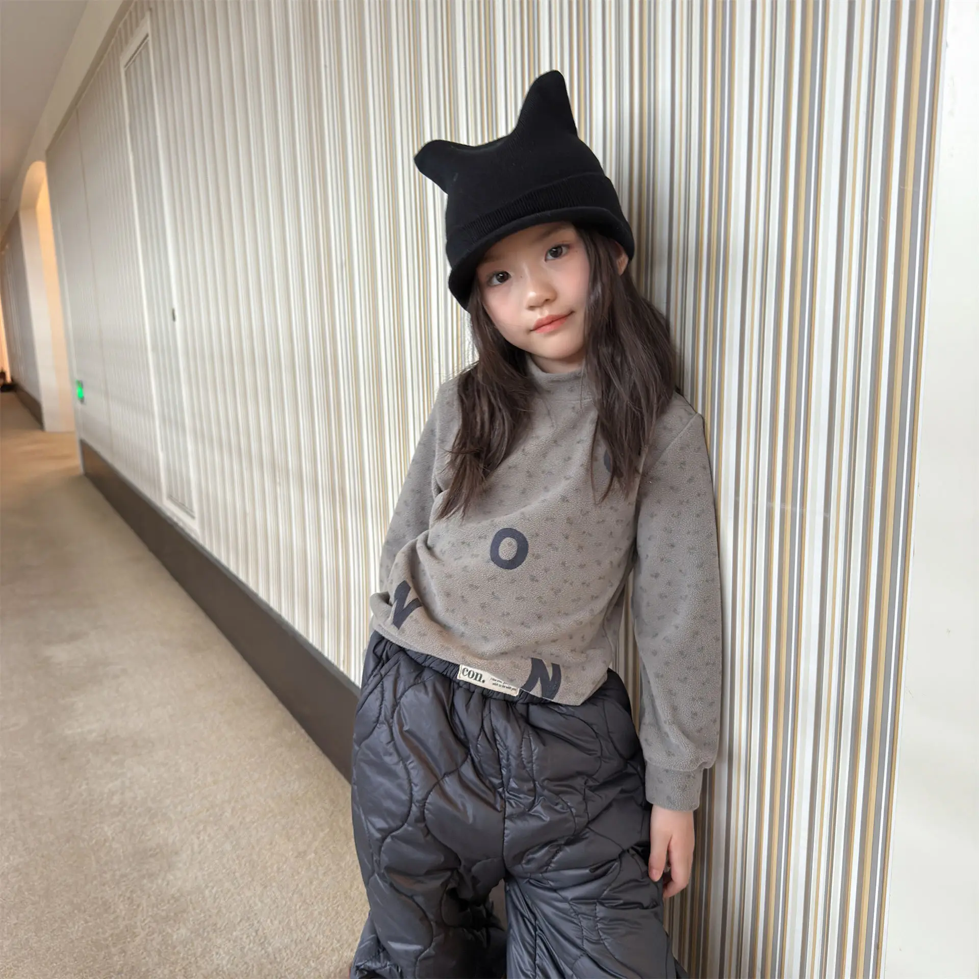 2026 Winter New Children Turtleneck T Shirts Cotton Girls Long Sleeve Bottoming Shirts Letter Print Kids Thick Casual Tops