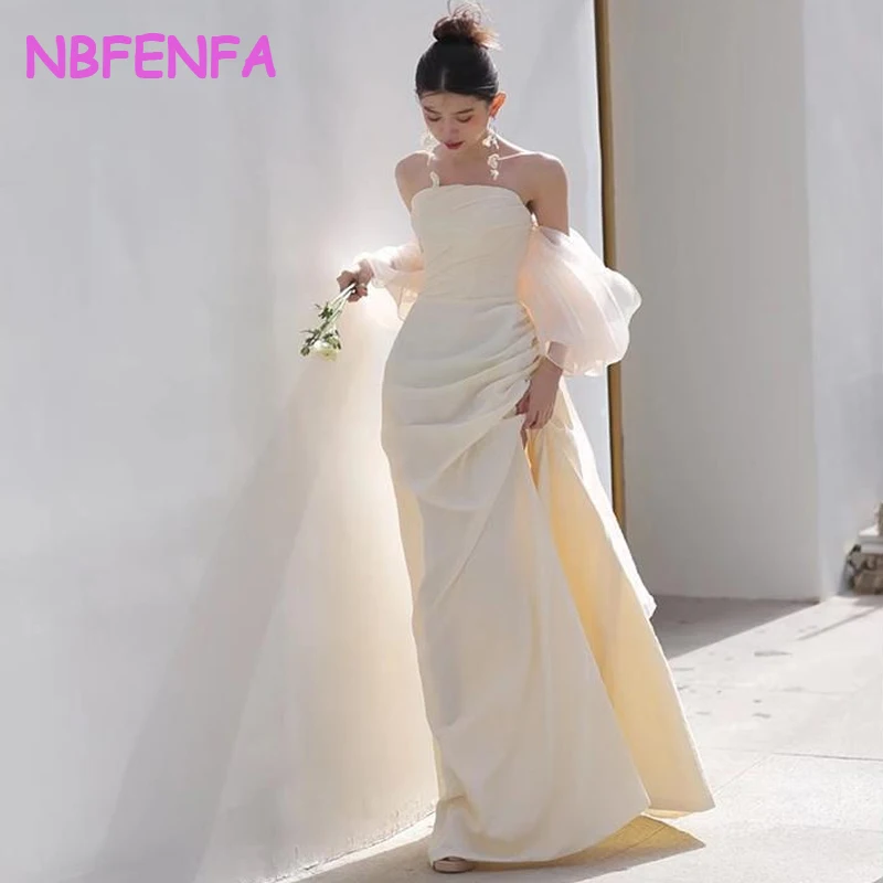 French Light Wedding Dresses for Women Going Out Elegant Gowns 2024 Bride Travel Photo Light Yarn Dress Skirt Light Luxury Gown